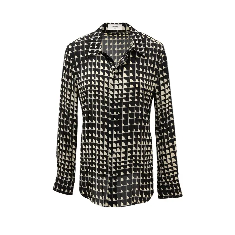【SIZE:38】70s CELINE セリーヌ コットンシャツ CELINE(セリーヌ) 長袖シャツ2C028774K silk jacquard shirt