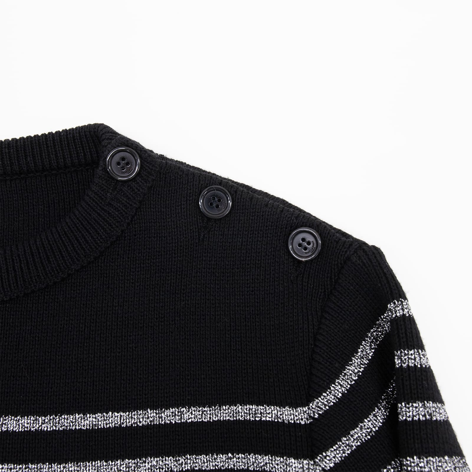 SAINT LAURENT ストライプニットセーター Yves Saint Laurentダメージストライプニット | 5Vintage