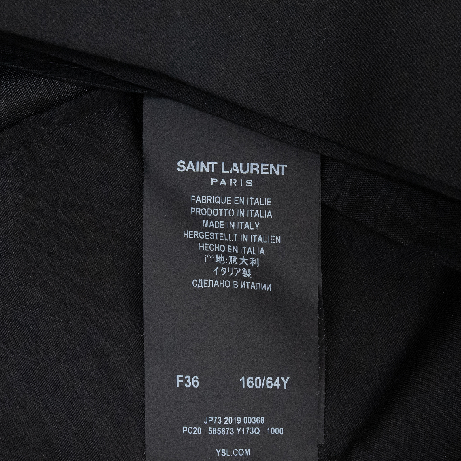 Saint Laurent サンローラン スモーキングパンツ ブラック F36 Pants